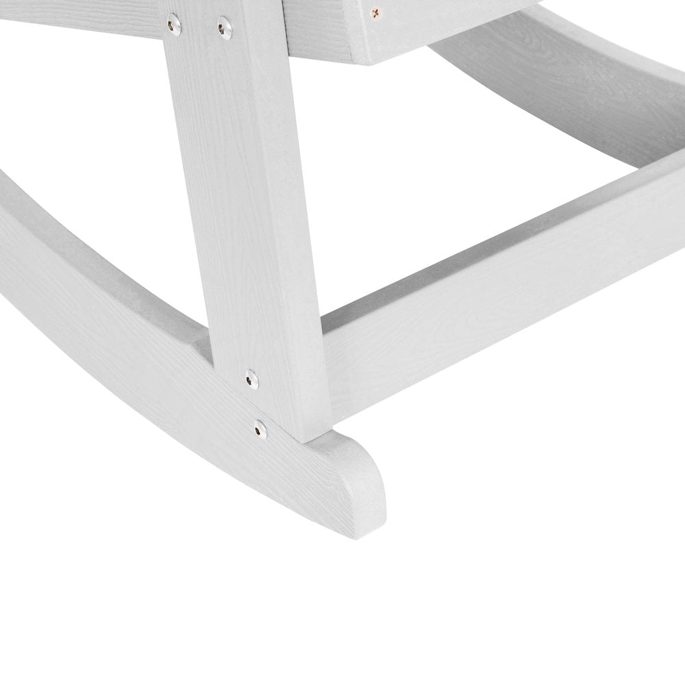 Adirondack Rocking Chair with Rust Resistant Stainless Steel Hardware in White