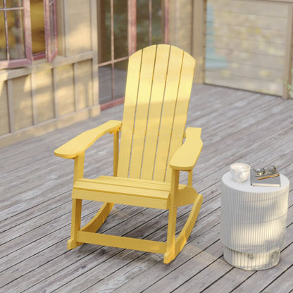 Contemporary Commercial Grade Adirondack Rocking Chair for Indoor/Outdoor Use