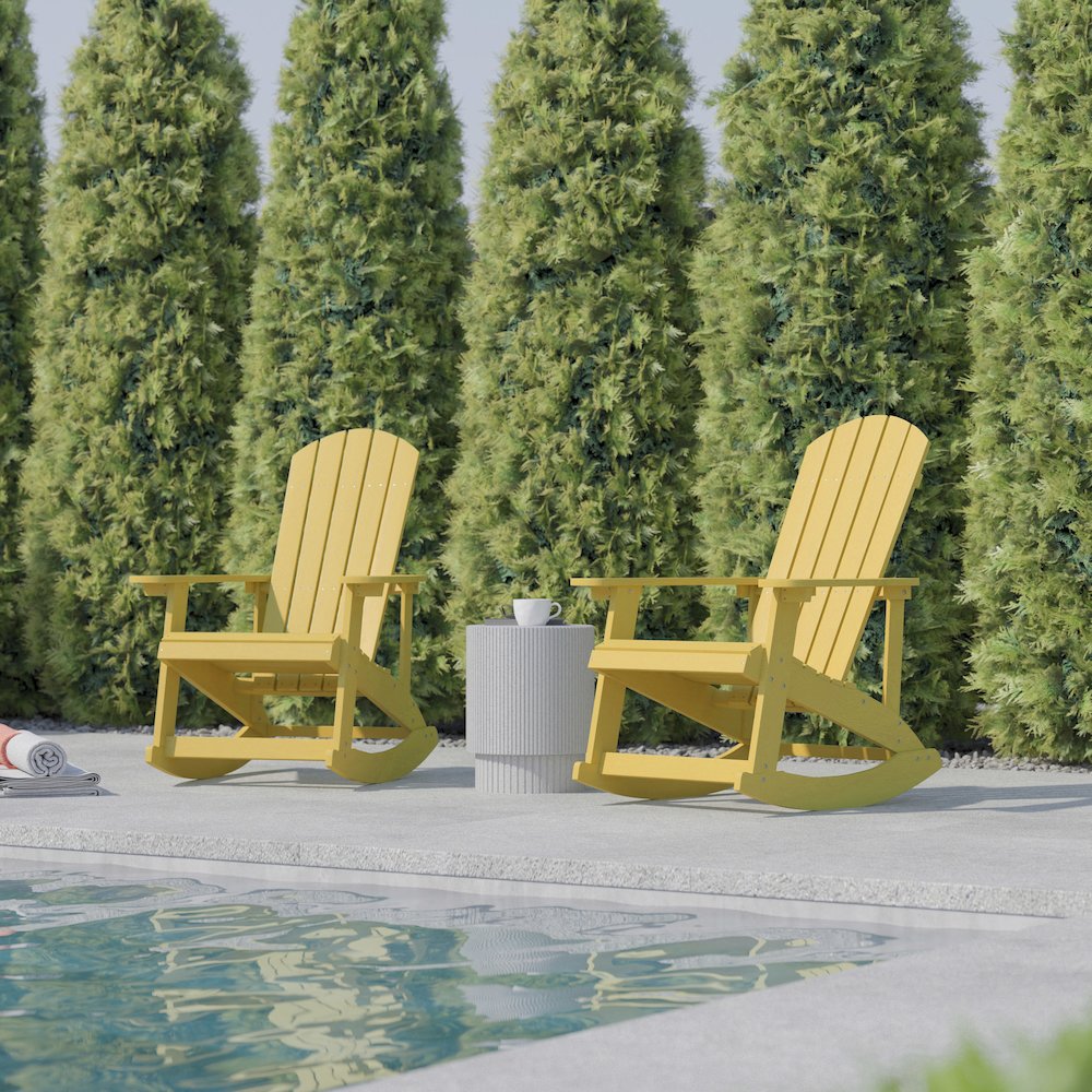 Contemporary Commercial Grade Adirondack Rocking Chair for Indoor/Outdoor Use