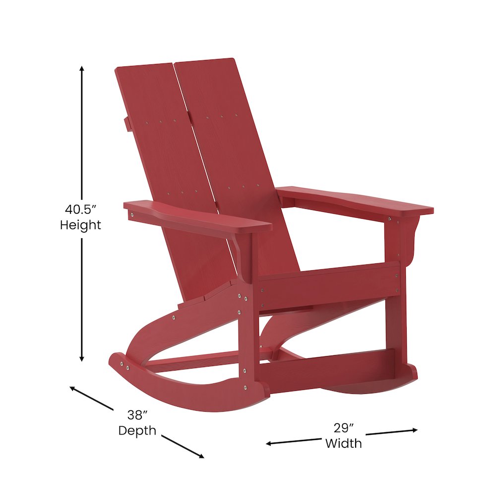 Set of 2 Modern Commercial Grade Adirondack Rocking Chairs