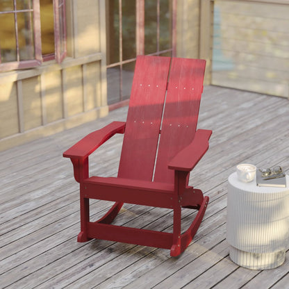 Set of 2 Modern Commercial Grade Adirondack Rocking Chairs