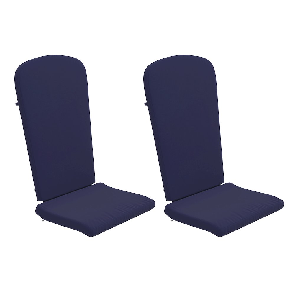 Set of 2 All Weather High Back Adirondack Chair Cushions - Blue