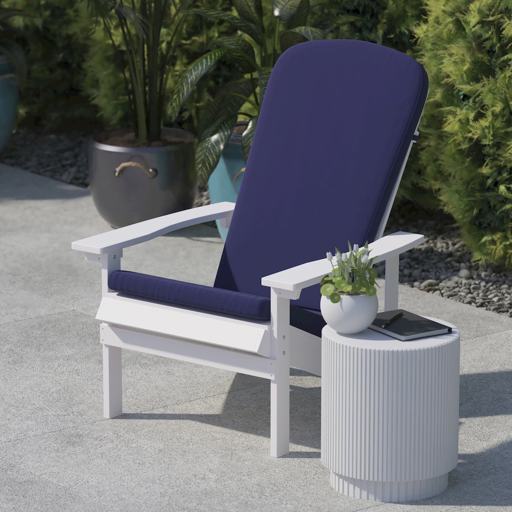 Set of 2 All Weather High Back Adirondack Chair Cushions - Blue
