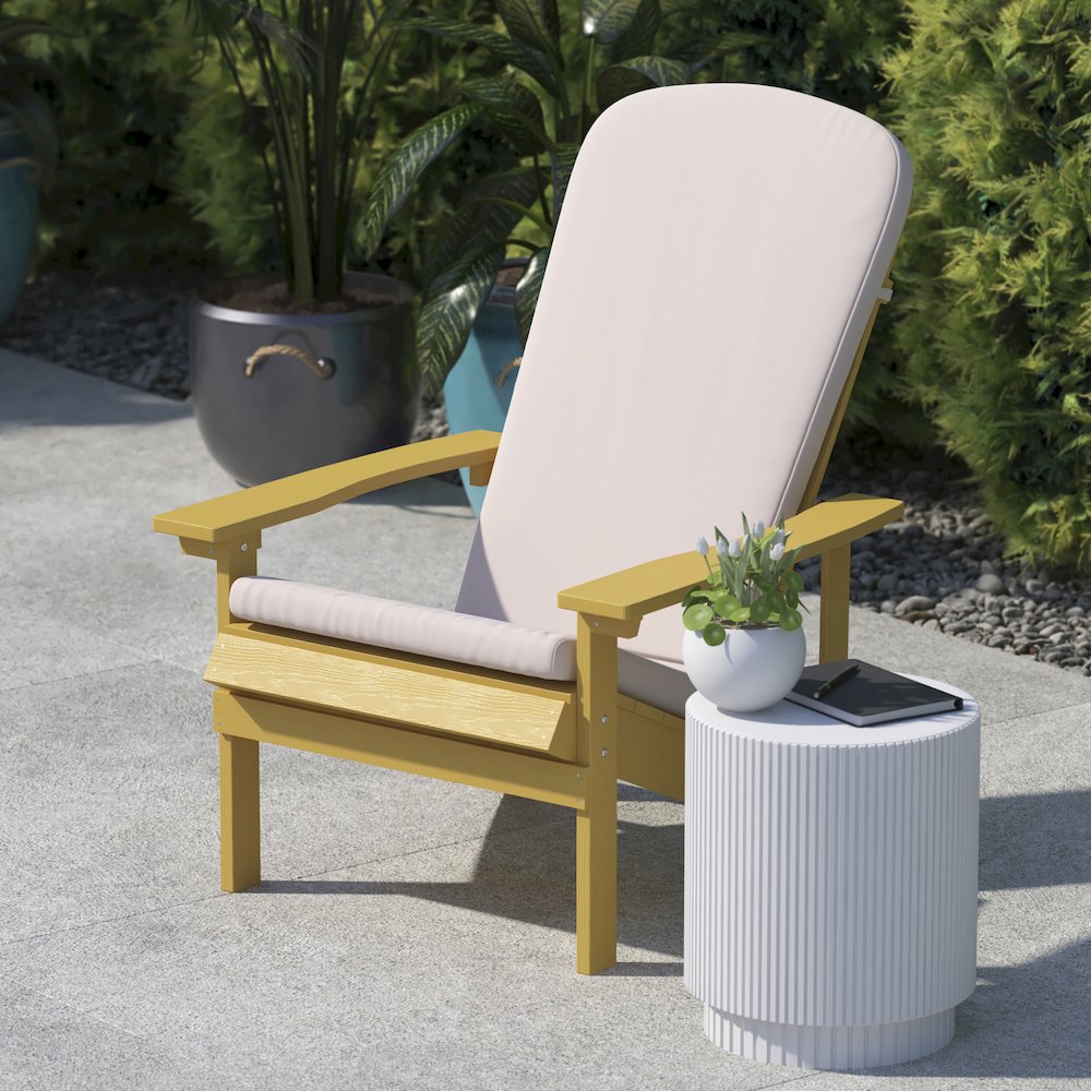 Set of 2 All Weather High Back Adirondack Chair Cushions - Cream