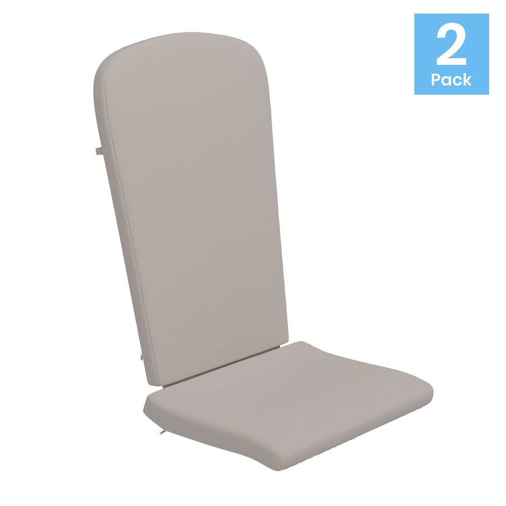 Set of 2 All Weather High Back Adirondack Chair Cushions - Cream