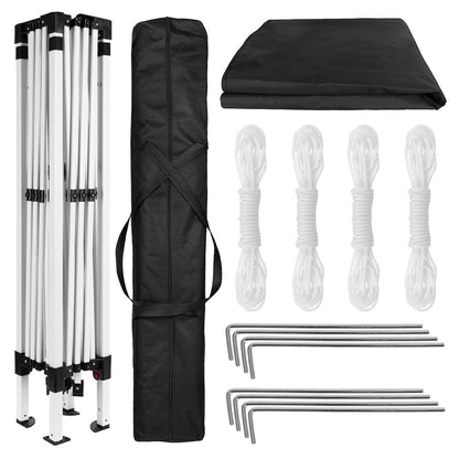 10'x10' Black Outdoor Pop Up Event Slanted Leg Canopy Tent with Carry Bag