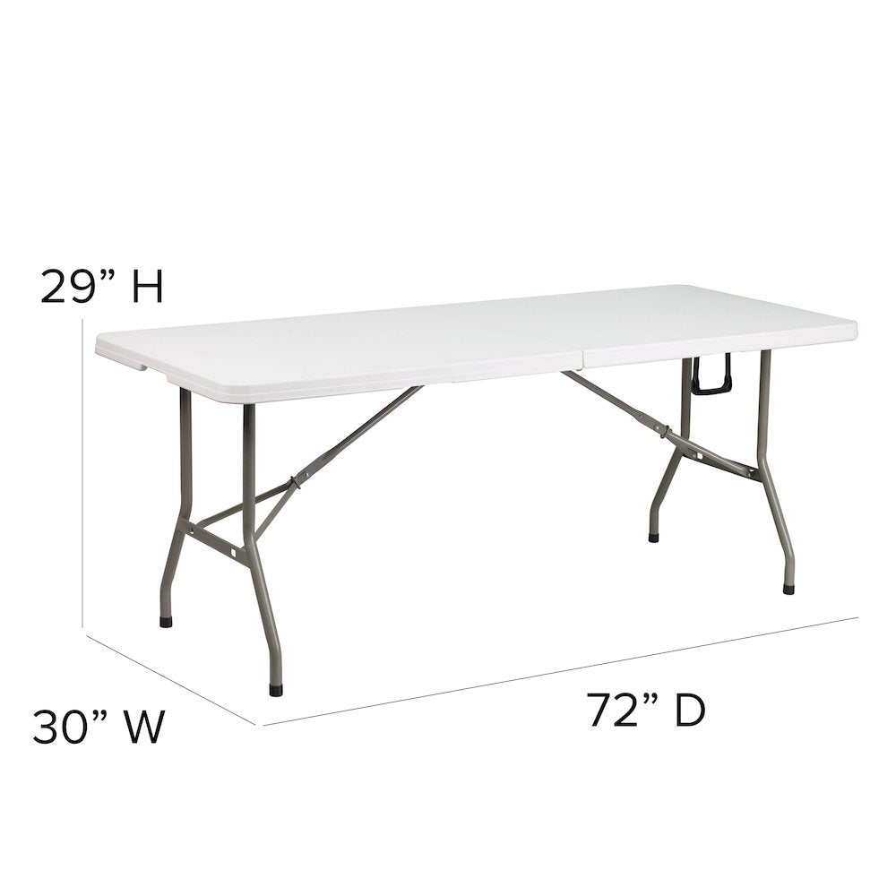 10'x10' White Event Canopy Tent with Carry Bag and 6-Foot Bi-Fold Folding Table