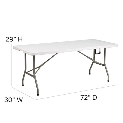 10'x10' White Event Canopy Tent with Carry Bag and 6-Foot Bi-Fold Folding Table