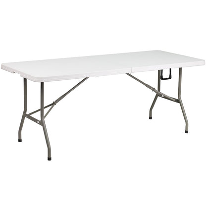 10'x10' White Event Canopy Tent with Carry Bag and 6-Foot Bi-Fold Folding Table