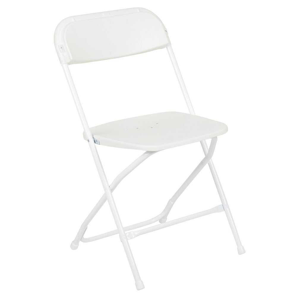 Tent Set-10'x10' Wheeled Blue Canopy Tent, 6-Foot Table, 4 White Folding Chairs