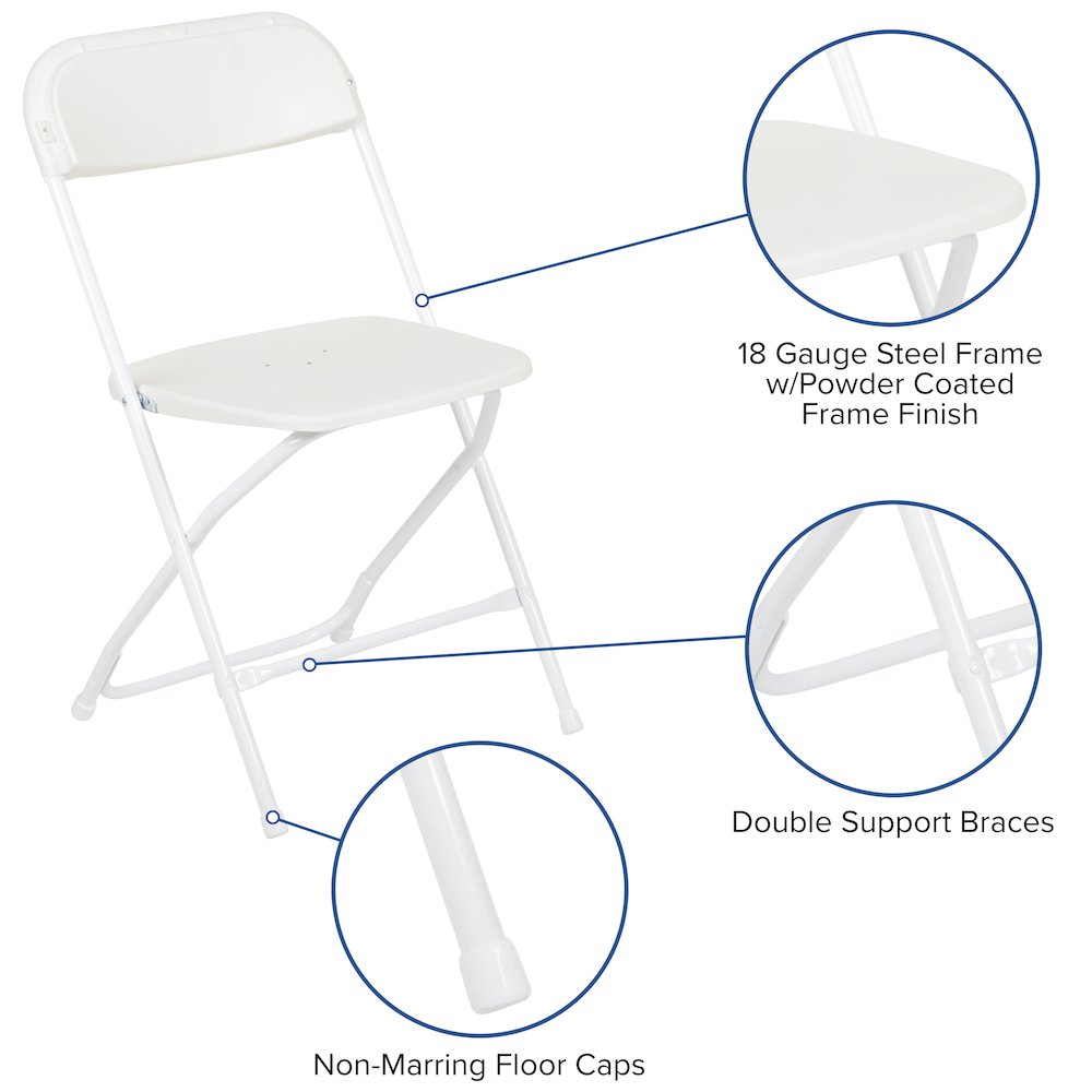 Tent Set-10'x10' Wheeled Blue Canopy Tent, 6-Foot Table, 4 White Folding Chairs
