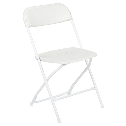 Tent Set-10'x10' Wheeled White Canopy Tent, 6-Foot Table, 4 White Folding Chairs