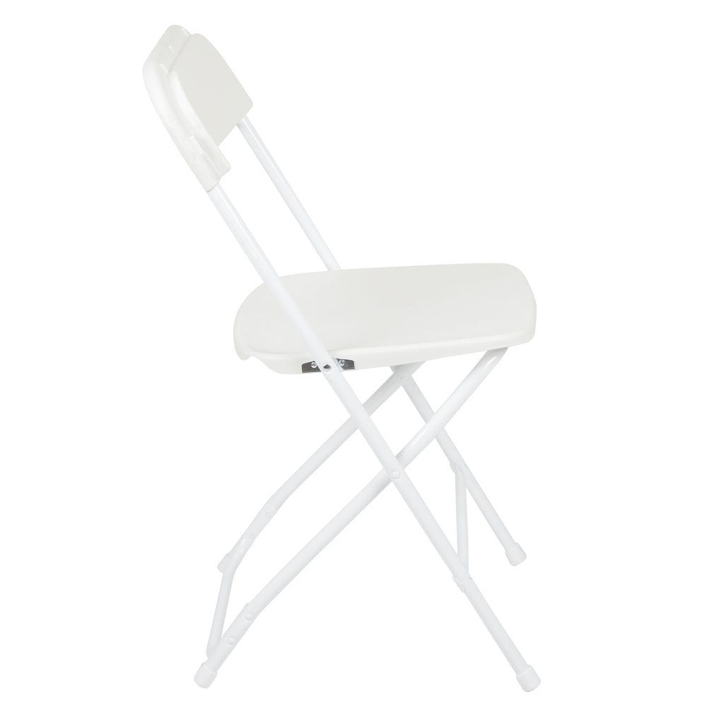 Tent Set-10'x10' Wheeled White Canopy Tent, 6-Foot Table, 4 White Folding Chairs