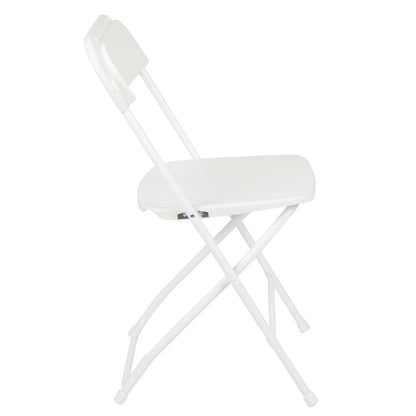 Tent Set-10'x10' Wheeled White Canopy Tent, 6-Foot Table, 4 White Folding Chairs