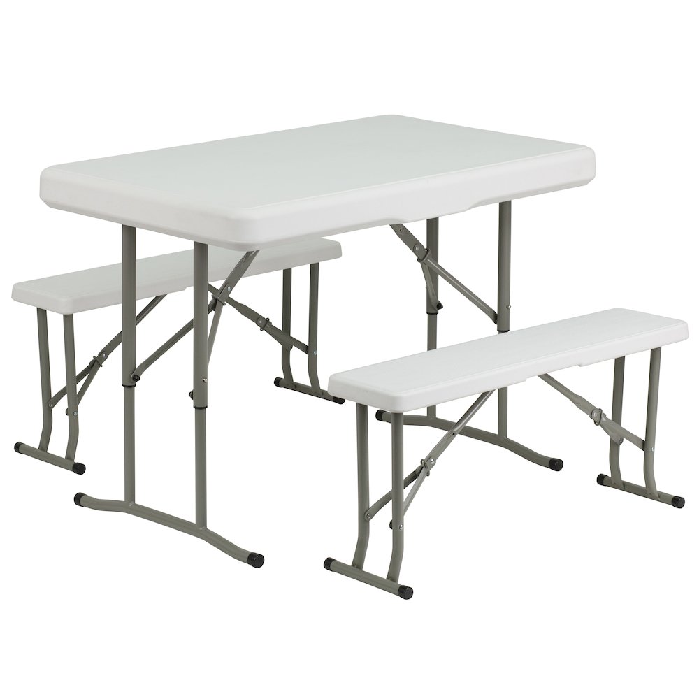 8'x8' Blue Event Canopy Tent with Carry Bag and Folding Bench Set