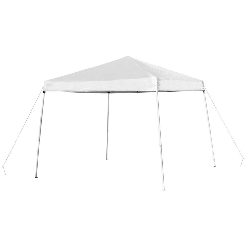 8'x8' White Event Canopy Tent with Carry Bag and Folding Bench Set