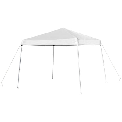 8'x8' White Event Canopy Tent with Carry Bag and 6-Foot Bi-Fold Folding Table