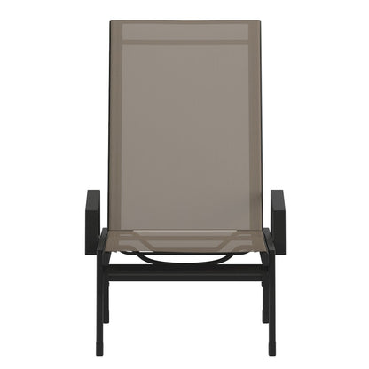 Modern Outdoor Chaise Lounge Chair with Arms