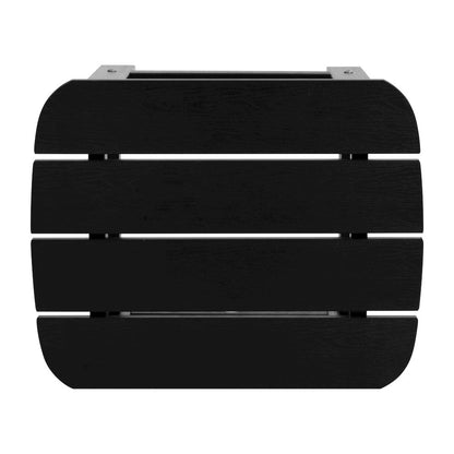 All-Weather Poly Resin Wood Adirondack Side Table in Black