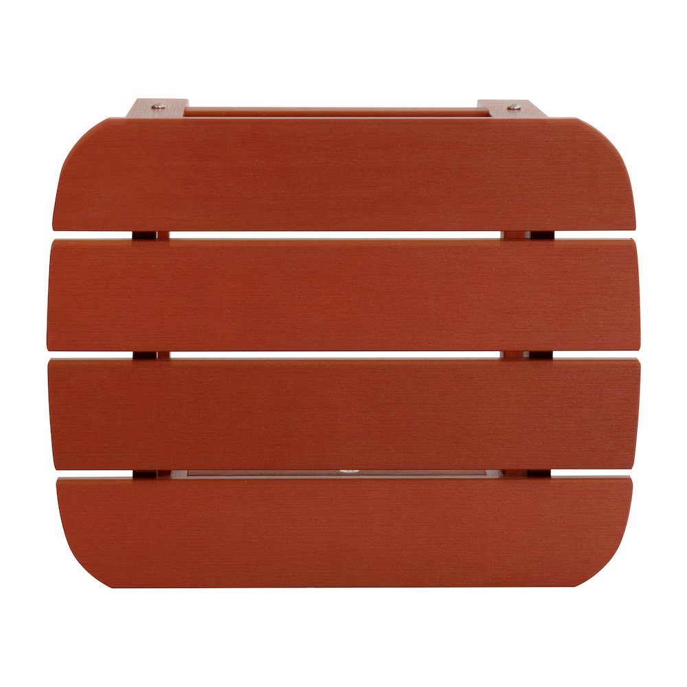 All-Weather Poly Resin Wood Adirondack Side Table in Red