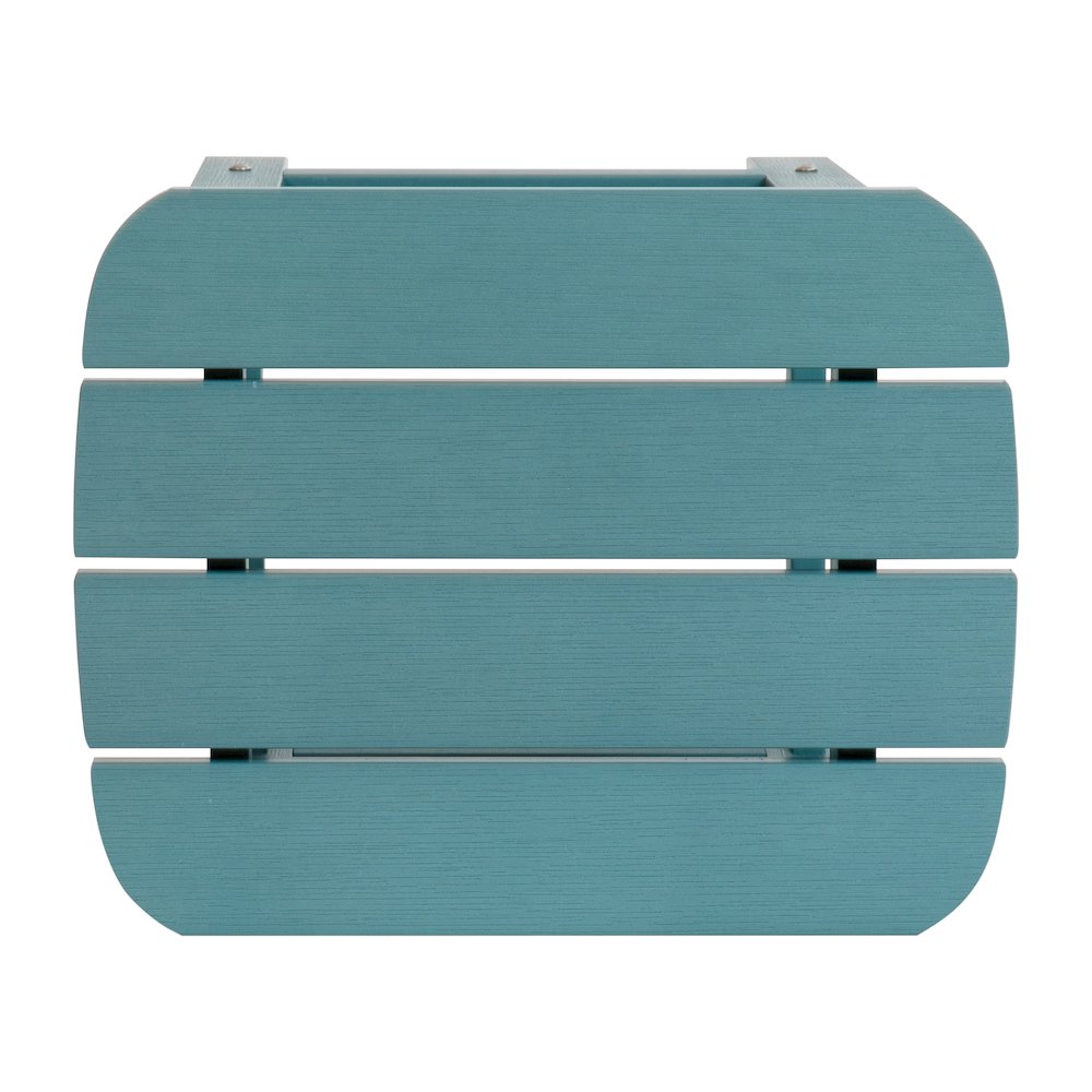 All-Weather Poly Resin Wood Adirondack Side Table in Teal