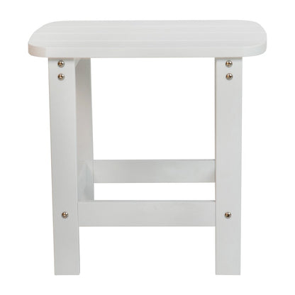 All-Weather Poly Resin Wood Adirondack Side Table in White
