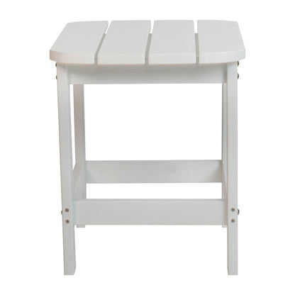 All-Weather Poly Resin Wood Adirondack Side Table in White