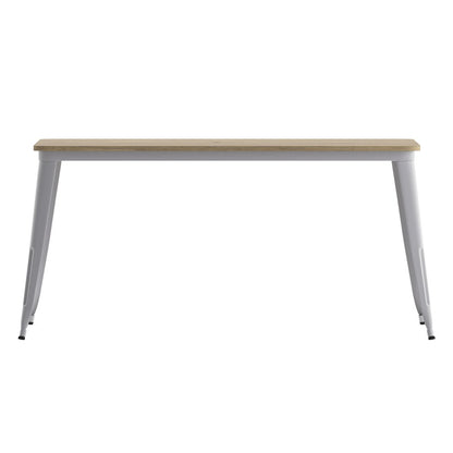 Contemporary 30" x 60" Commercial Dining Table for 6 with Umbrella Hole