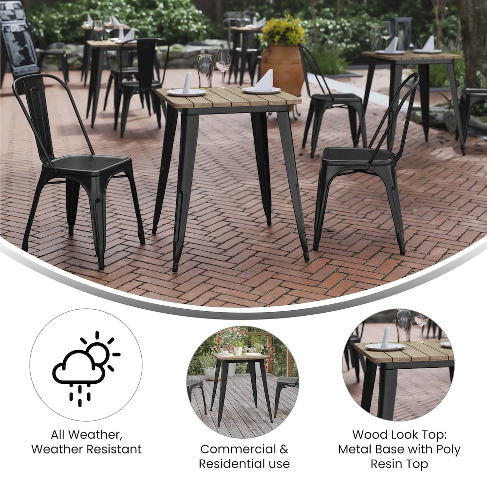 Contemporary 23.75" Square Commercial Dining Table for 2
