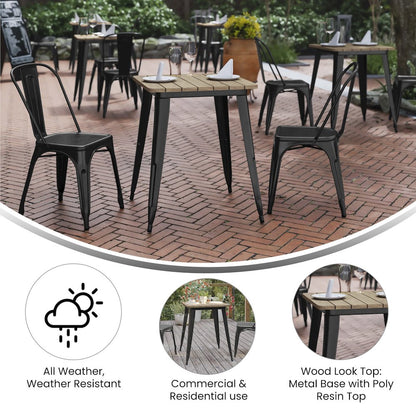 Contemporary 23.75" Square Commercial Dining Table for 2
