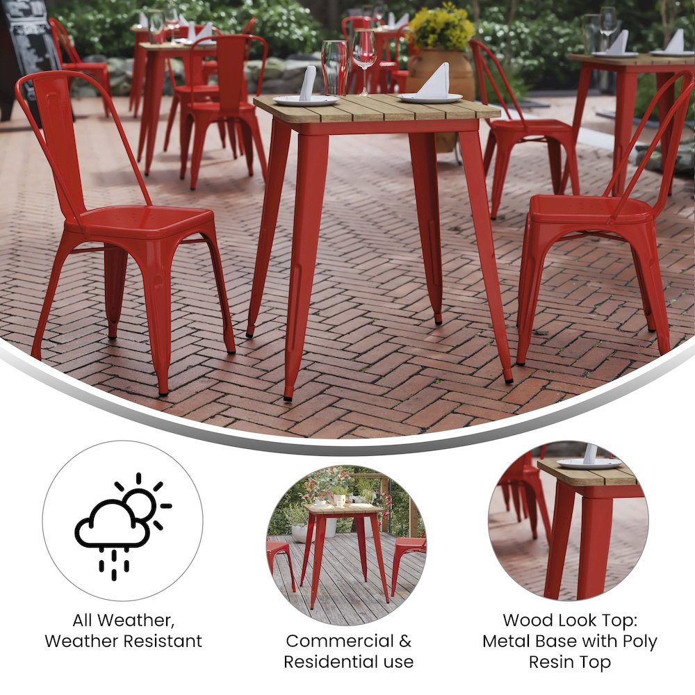 Contemporary 23.75" Square Commercial Dining Table for 2