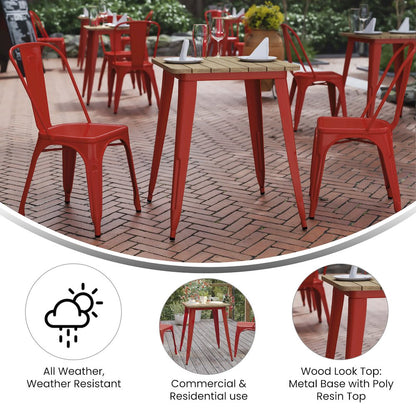Contemporary 23.75" Square Commercial Dining Table for 2