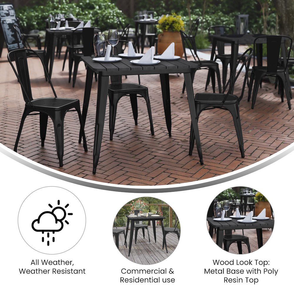 Contemporary 31.5" Square Commercial Dining Table for 4