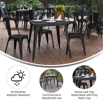 Contemporary 31.5" Square Commercial Dining Table for 4