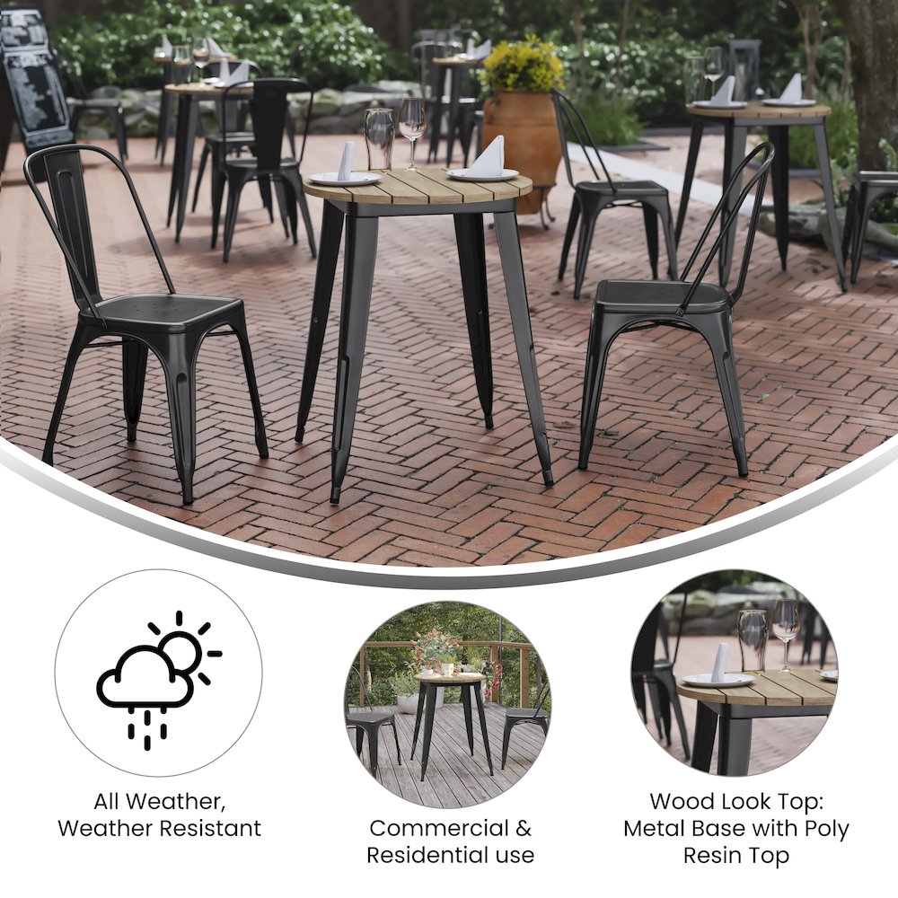 Contemporary 23.75" Round Commercial Dining Table for 2