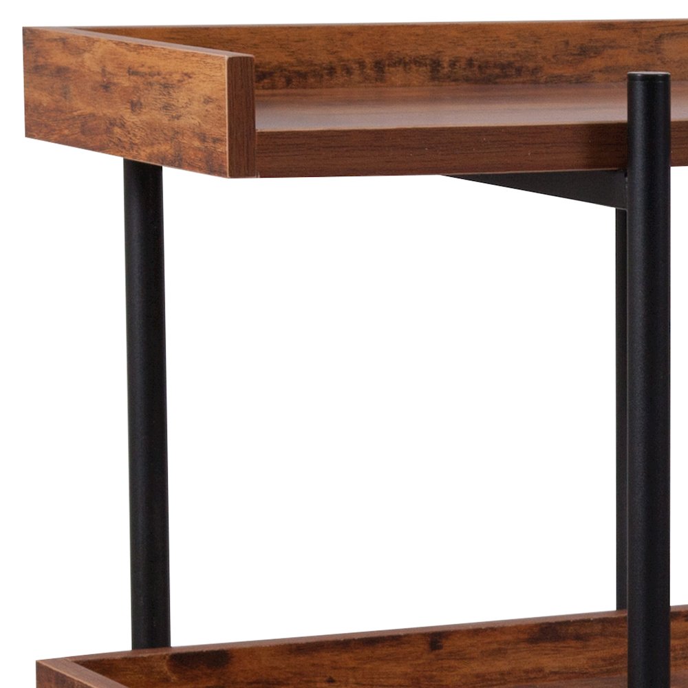 3 Shelf 35"H Storage Display Unit Bookcase in Wood Grain Finish
