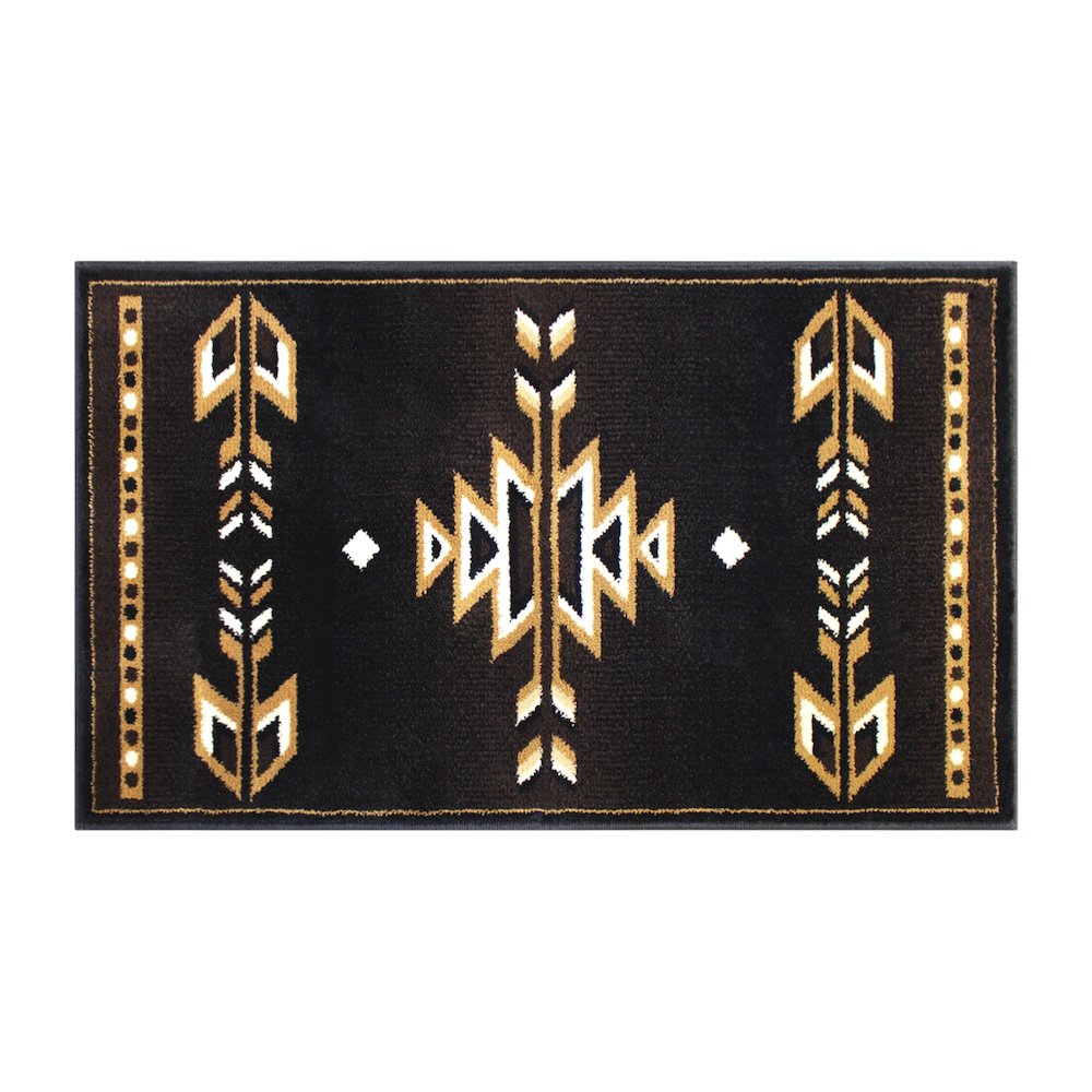 Southwestern 2' x 3' Brown Area Rug - Olefin Accent Rug with Jute Backing