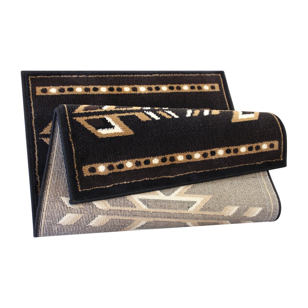 Southwestern 2' x 3' Brown Area Rug - Olefin Accent Rug with Jute Backing