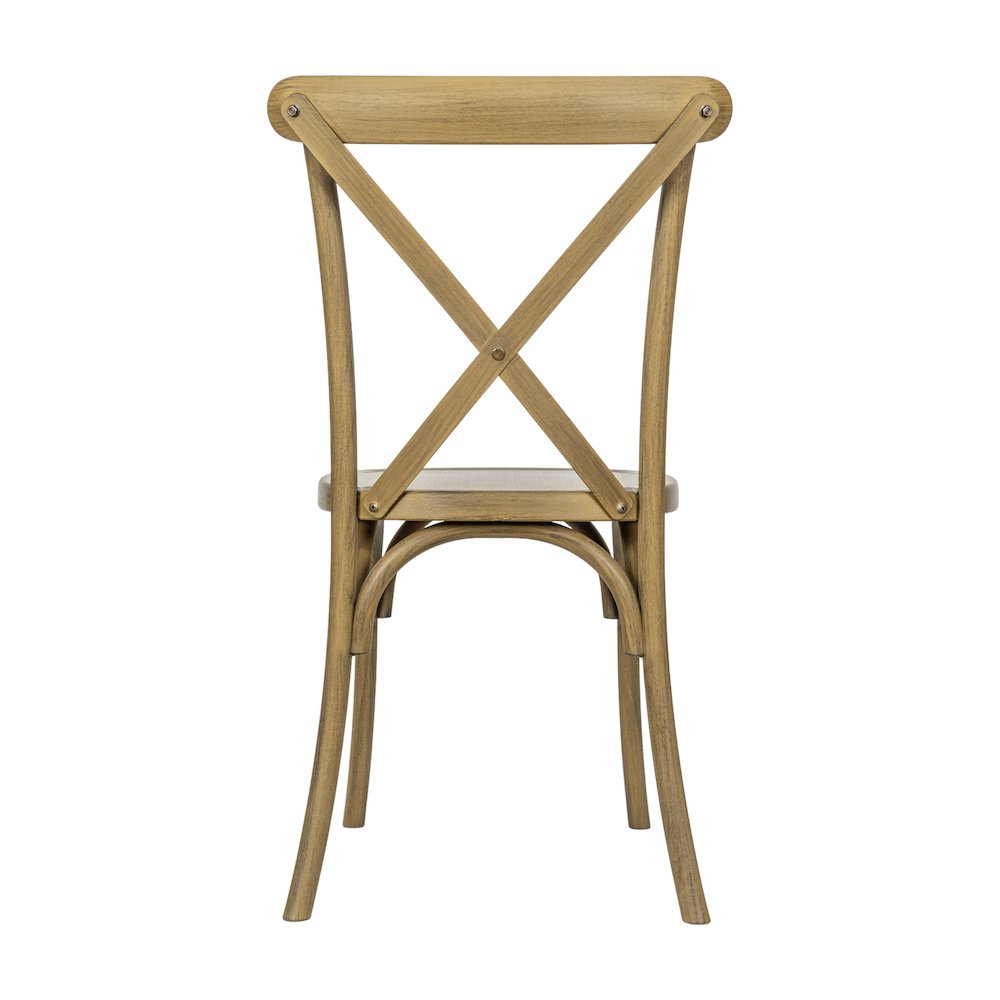 HERCULES Commercial Chestnut Wood Look Stackable Resin Cross Back Chair