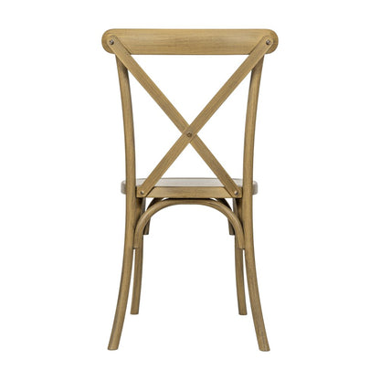 HERCULES Commercial Chestnut Wood Look Stackable Resin Cross Back Chair