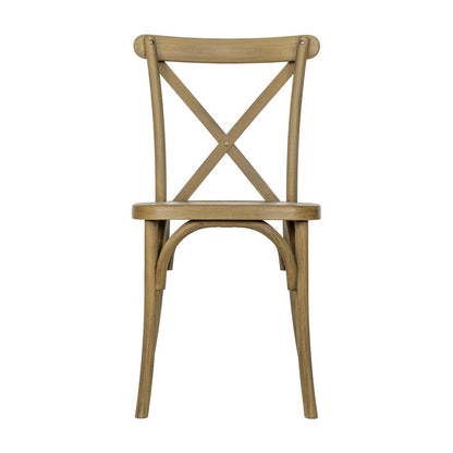 HERCULES Commercial Chestnut Wood Look Stackable Resin Cross Back Chair