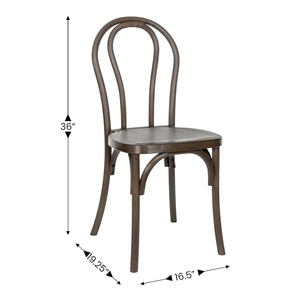 HERCULES Commercial Dark Brown Wood Look Stackable Resin Thonet Style Chair