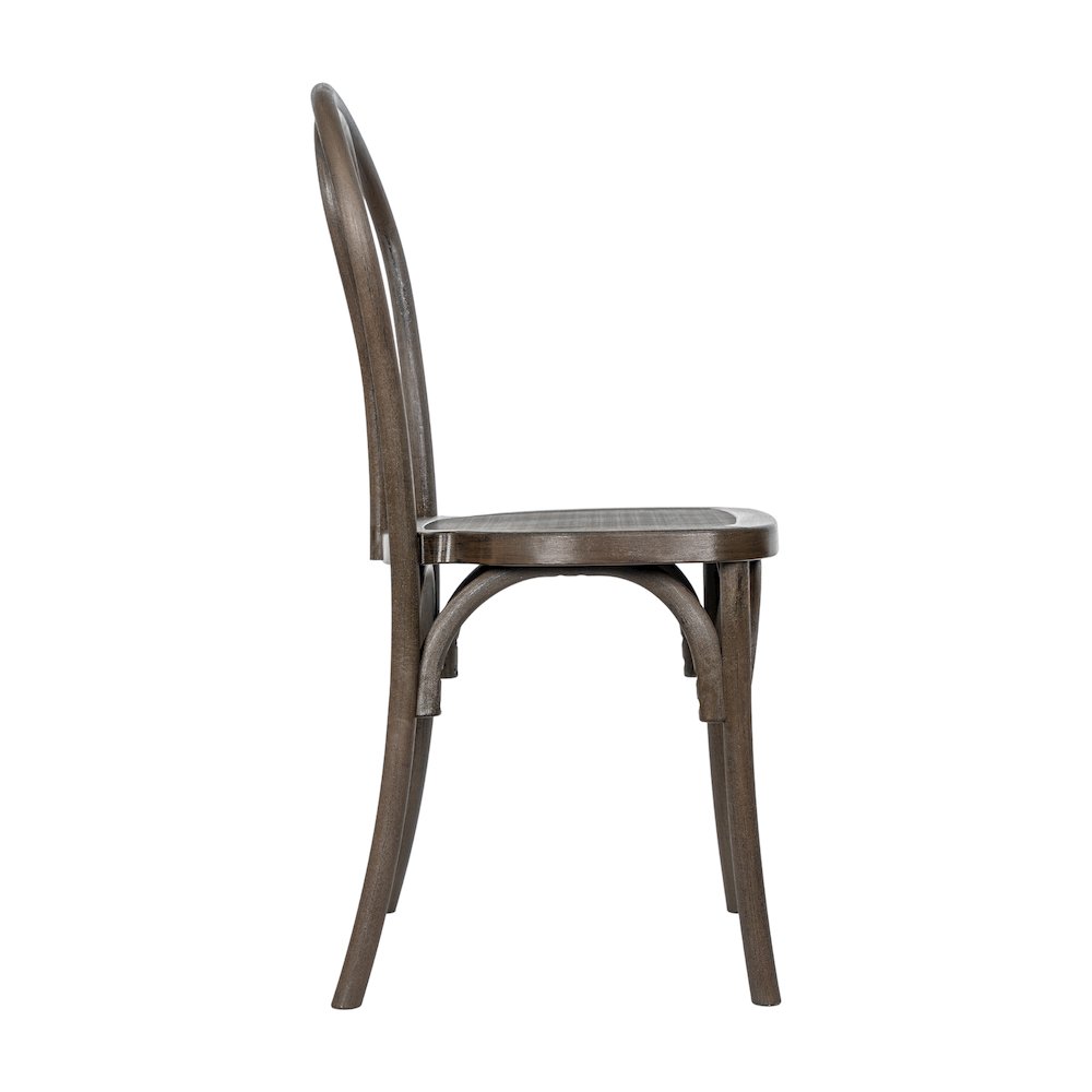 HERCULES Commercial Dark Brown Wood Look Stackable Resin Thonet Style Chair