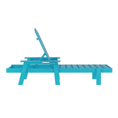 Commercial Adjustable Adirondack Lounger with Cupholder, Blue