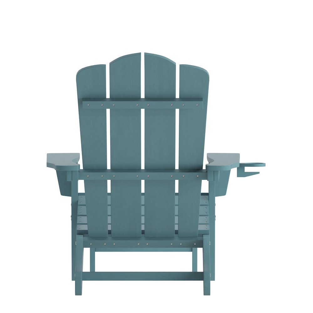 Commercial Adirondack Chair with Pull-Out Ottoman and Cupholder
