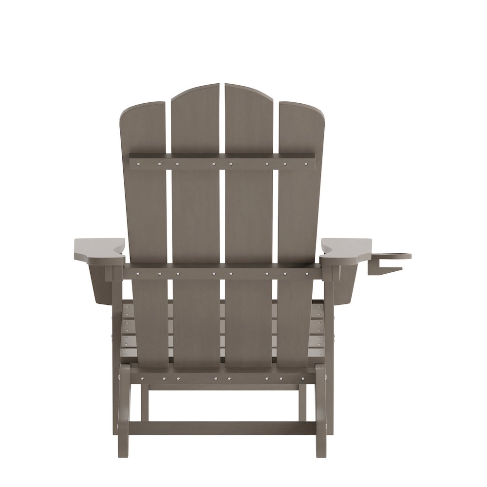 Commercial Adirondack Chair with Pull-Out Ottoman and Cupholder