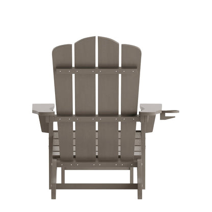 Commercial Adirondack Chair with Pull-Out Ottoman and Cupholder