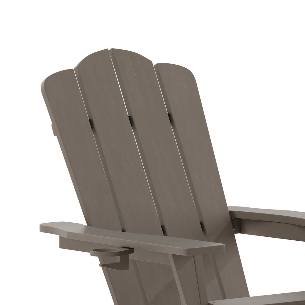 Commercial Adirondack Chair with Pull-Out Ottoman and Cupholder