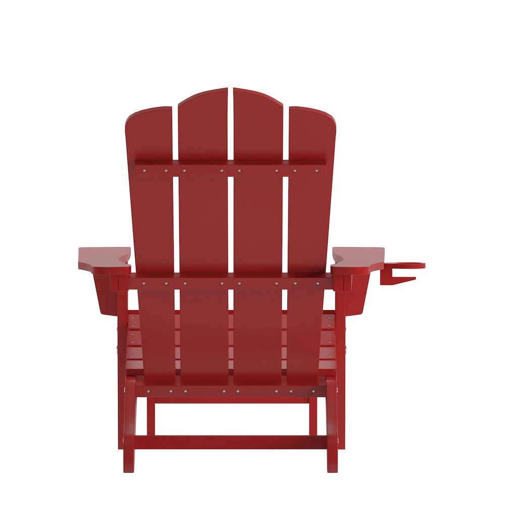 Commercial Adirondack Chair with Pull-Out Ottoman and Cupholder