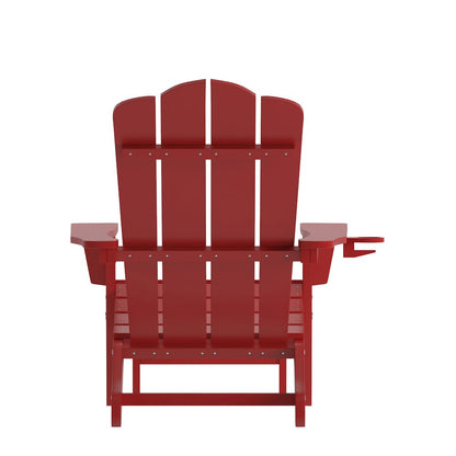 Commercial Adirondack Chair with Pull-Out Ottoman and Cupholder